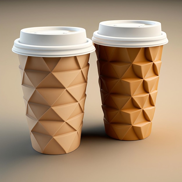 Isolierte Kaffeetassen aus Papier für generative KI zum Mitnehmen von Kaffee