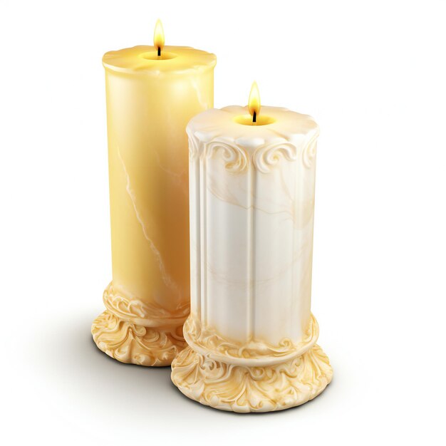 Isolierte Kerzen auf weißem Hintergrund