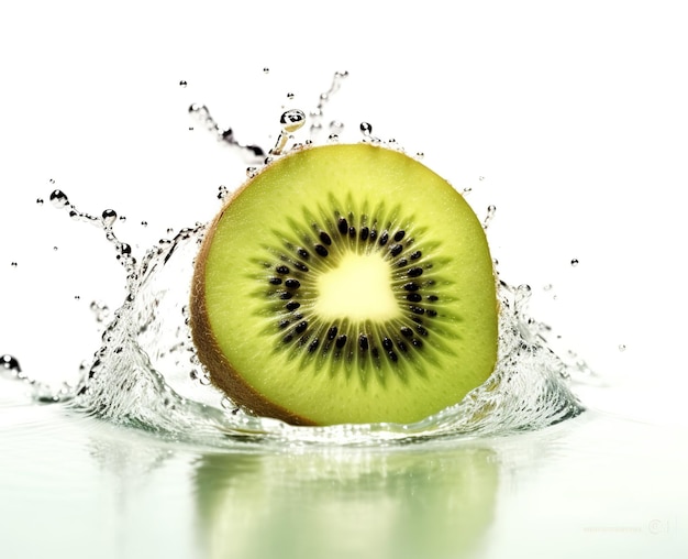 Isolierte Kiwi-Scheibe