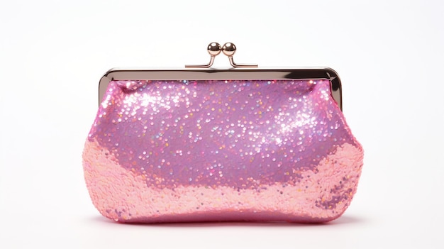 Foto isolierte, klare, weiße, glitzernde clutch