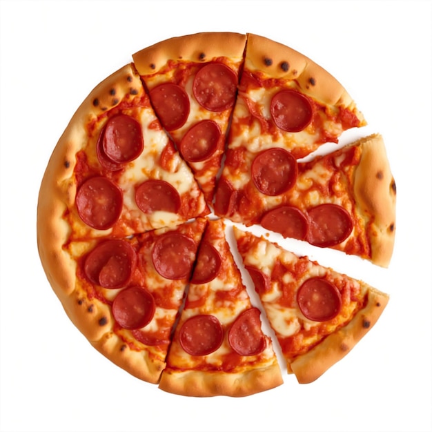 isolierte Pizza auf weißem Hintergrund