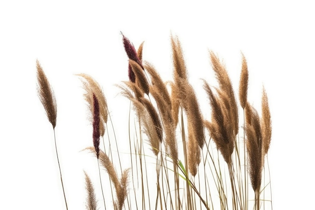 Isolierte Riemen aus Gras vor einem reinen weißen Hintergrund