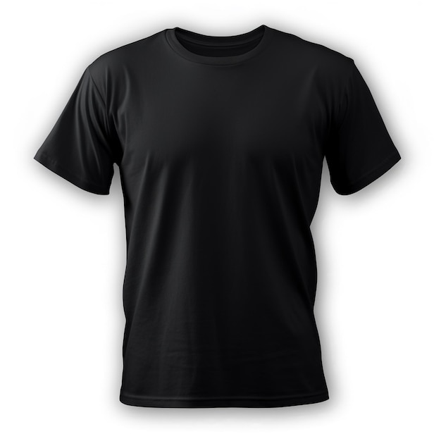 Isolierte schwarze T-Shirt-Vorderansicht