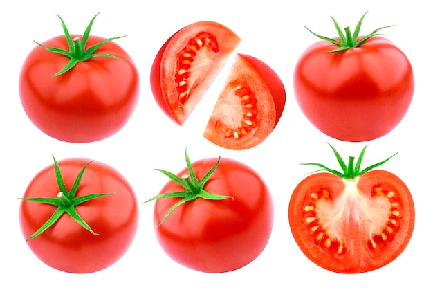 Isolierte Tomate auf weißem Hintergrund