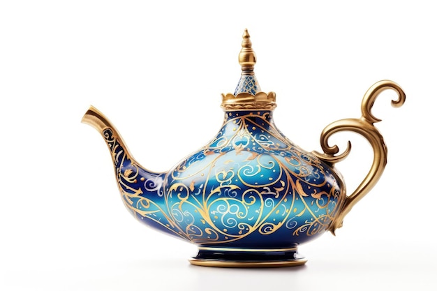 Isolierte weiße magische Lampe aus Aladdin