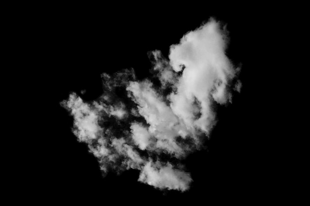 Isolierte Wolke auf schwarzem Hintergrund Texturierte SmokeBrush-Wolken Abstrakt schwarz