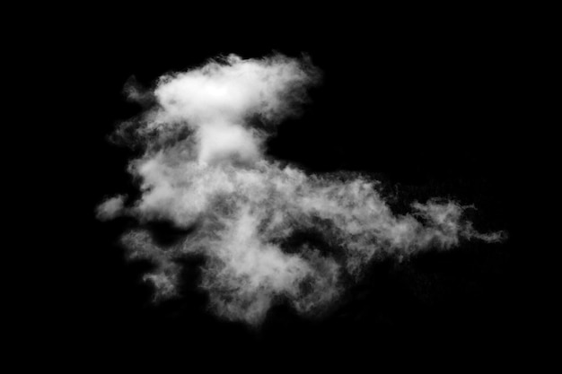 Isolierte Wolke auf schwarzem Hintergrund Texturierte SmokeBrush-Wolken Abstrakt schwarz