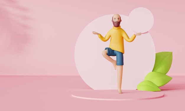 Foto isolierte yoga-3d-illustration