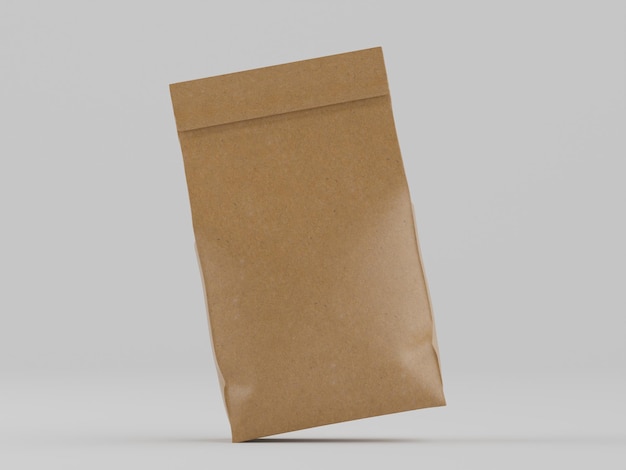 Isolierter brauner Papiertüte vor neutralem Hintergrund für Produktverpackungen und Geschäftskonzepte