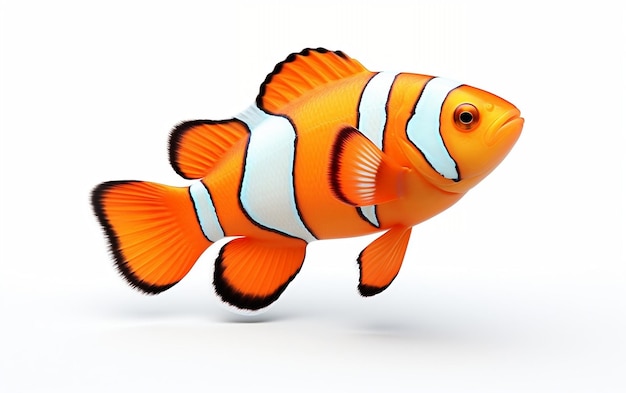 Isolierter Clownfisch auf weißem Hintergrund Generative KI