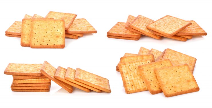 Isolierter Cracker auf weißem Hintergrund