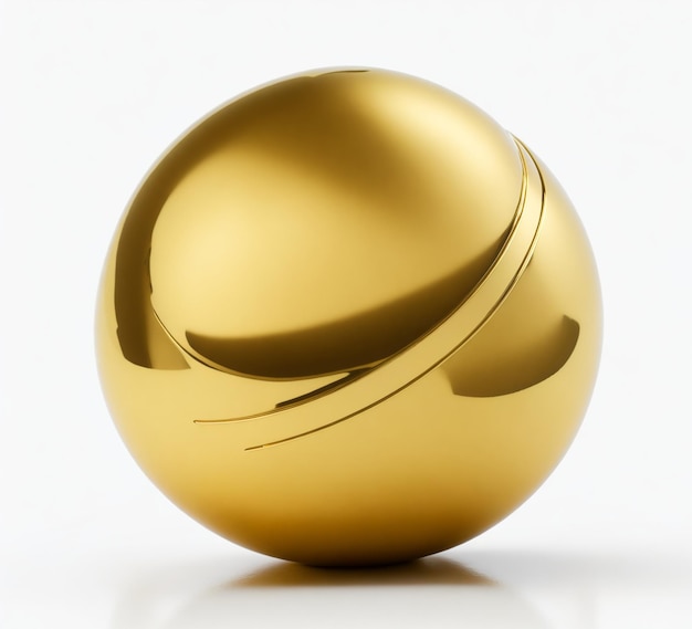 Isolierter goldener Ball auf weißem Hintergrund