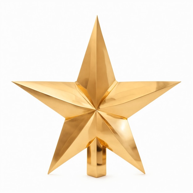 isolierter goldener Weihnachtsstern auf weißem Hintergrund