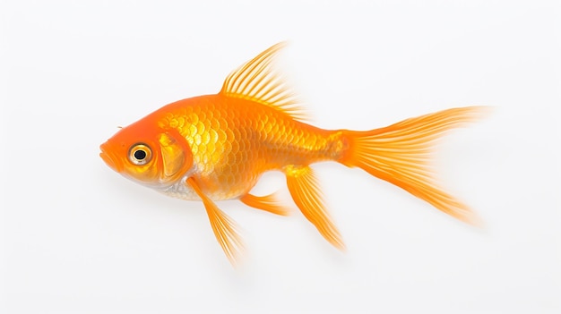 Isolierter Goldfisch auf weißem Hintergrund