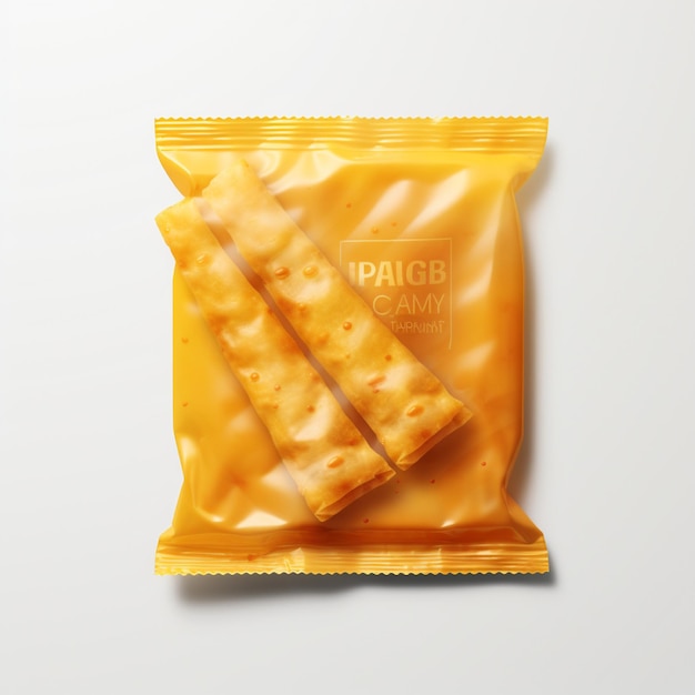Isolierter Hintergrund aus Plastik-Snack-Wrap-Mockup