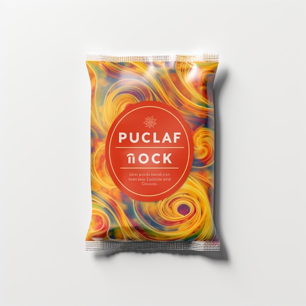 Foto isolierter hintergrund aus plastik-snack-wrap-mockup