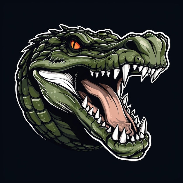Isolierter Hintergrund mit dem Logo eines männlichen Krokodils