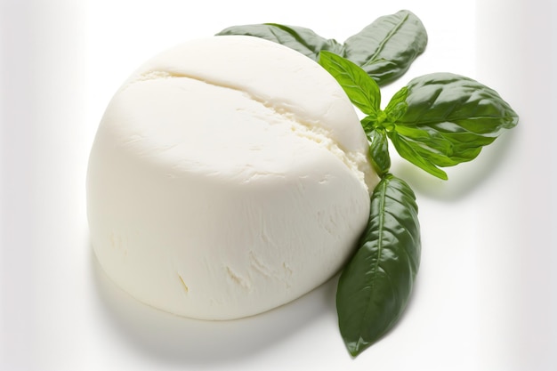 Isolierter Mozzarella-Käse auf weißem Hintergrund