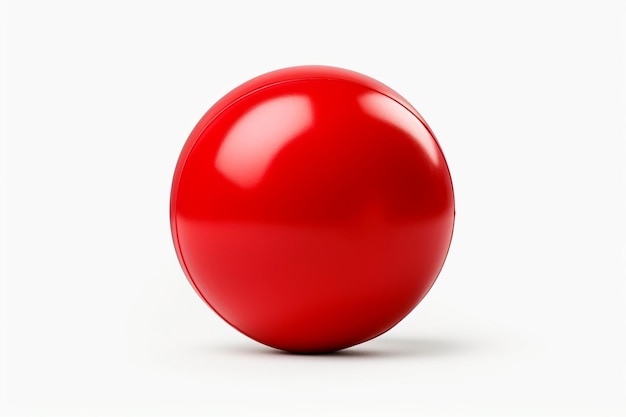 Isolierter roter Hundespielzeugball, weißer Hintergrund, generative KI