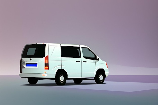 isolierter weißer Lieferwagen über hellen Hintergrund generativer Ai-Kunst