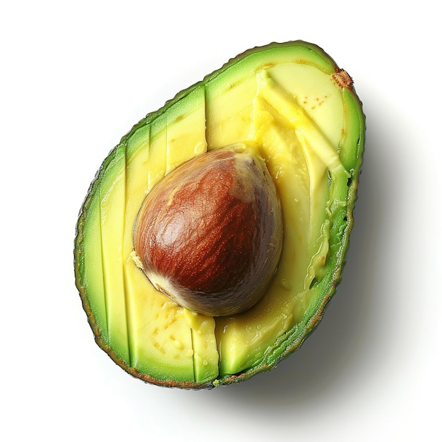 Foto isoliertes avocado auf weißem hintergrund