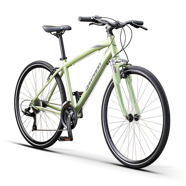 Foto isoliertes foto von schwinn phocus bike cycle hybrid bike typ limettengrün auf weißem hintergrund