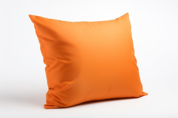 Isoliertes orangefarbenes Kissen auf transparentem Hintergrund. Generative KI