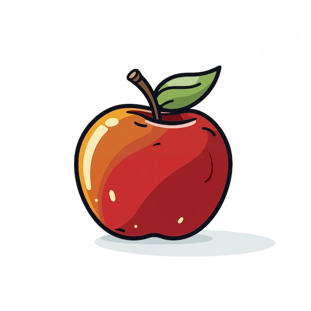 Foto isoliertes rotes apfel-cartoon-aufkleber-symbol logo jpg generierte ki