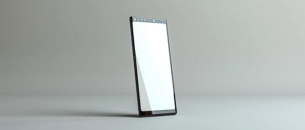 Isoliertes Smartphone mit weißem Hintergrund und leerem Bildschirm