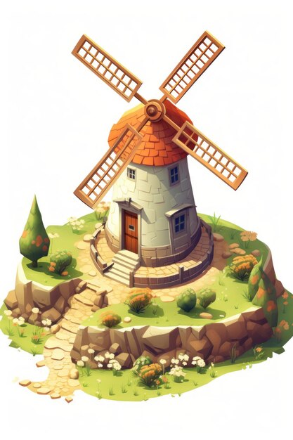 Foto isometric windmill