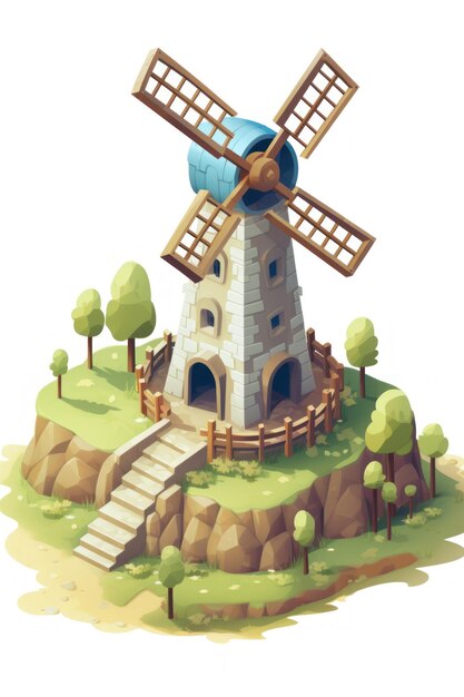 Foto isometric windmill