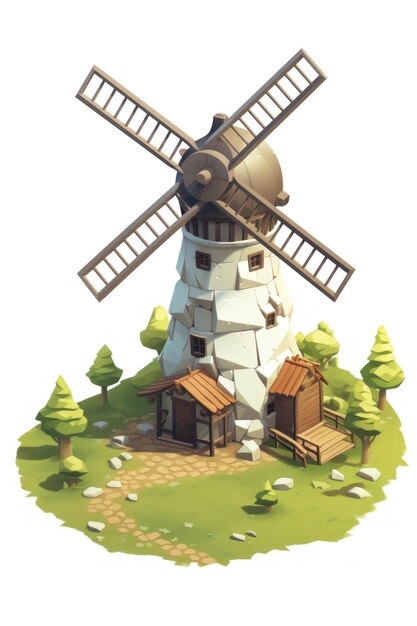 Foto isometric windmill