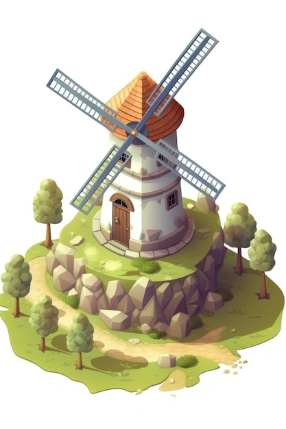 Foto isometric windmill