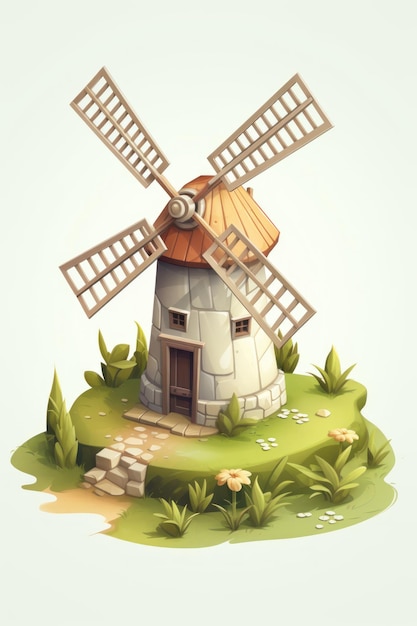 Foto isometric windmill