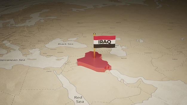 Isometrische 3D-Karte des Irak mit Kopierraum