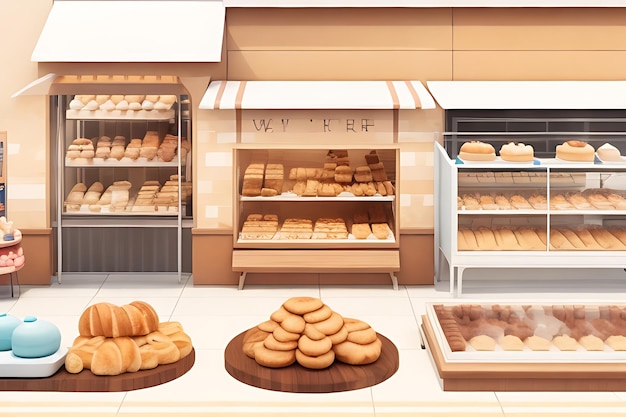 Isometrische Fotografie von Bäckereien