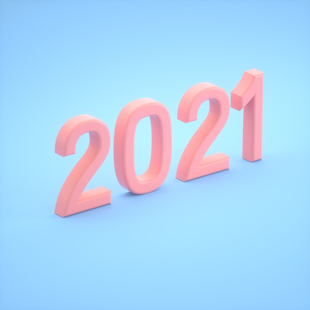 Isometrische Nummer 2021, neues Jahr