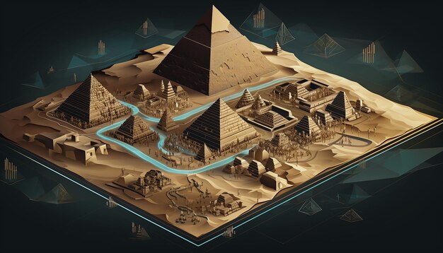 Isometrische Pyramiden von Giza kreative Illustration