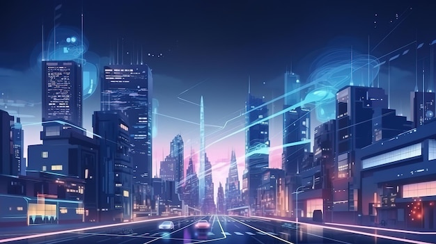 Isometrische Smart City Generative KI