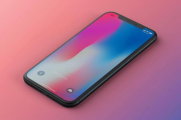 Foto isometrischer gradient d handy-hintergrund