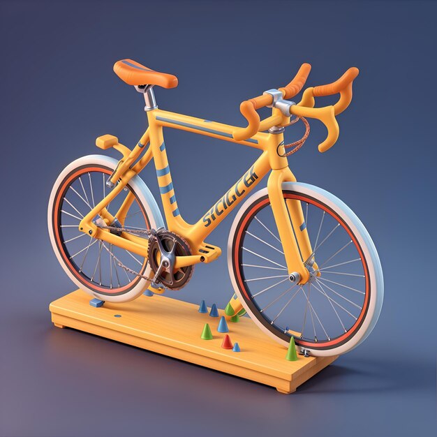 Isometrisches 3D-Design des Fahrradthemas, sehr detailliert