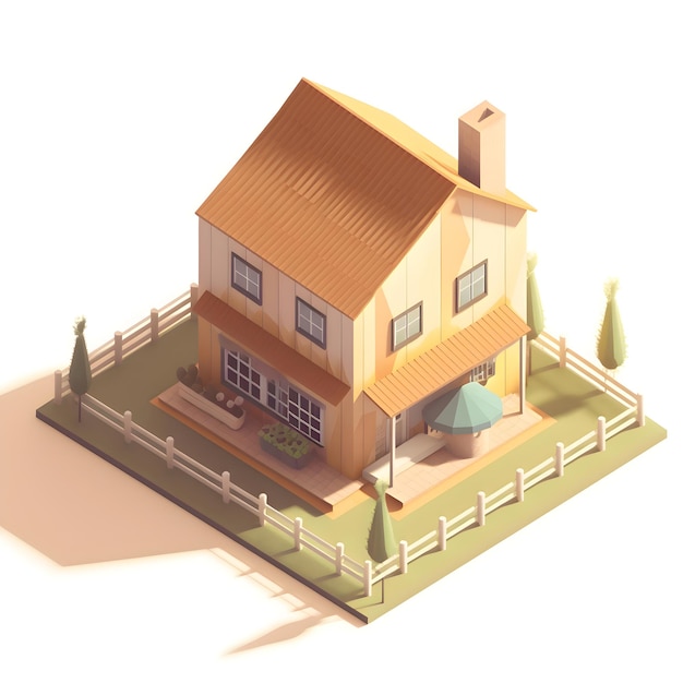 Isometrisches Haus Vektorillustration eines Hauses im isometrischen Stil