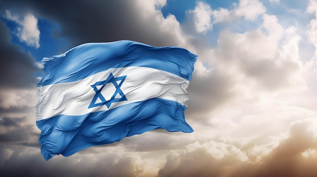 Israel bandera estrella de David símbolo paz generativa AI guerra bombardeo palestina israelí