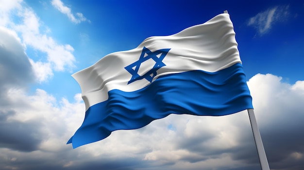 Israel bandera estrella de David símbolo paz generativa AI guerra bombardeo palestina israelí