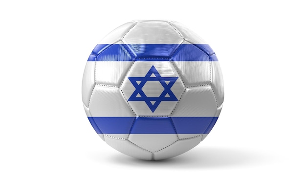 Israel bandera nacional en balón de fútbol ilustración 3D