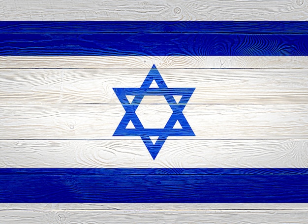 Israel-Flagge auf Holzbrettern gemalt