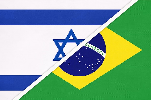 Israel und Brasilien symbolisieren die Nationalflaggen Israels und Brasiliens