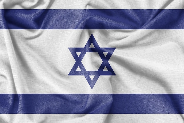 Foto israelische landesflagge hintergrund realistischer seidenstoff