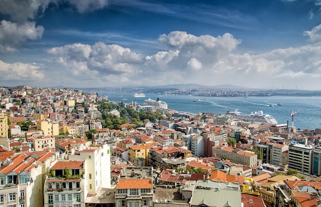 Istambul e bósforo da vista panorâmica