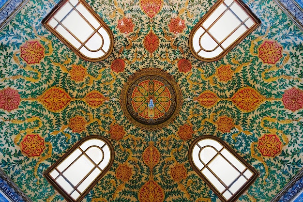 Istambul Turquia 30 de julho de 2016 Oriental Otomano telha cerâmica vista de Topkapi